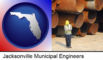 a municipal engineer with iron sewer pipes in Jacksonville, FL