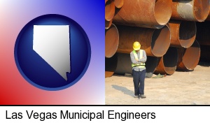 a municipal engineer with iron sewer pipes in Las Vegas, NV