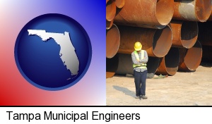a municipal engineer with iron sewer pipes in Tampa, FL